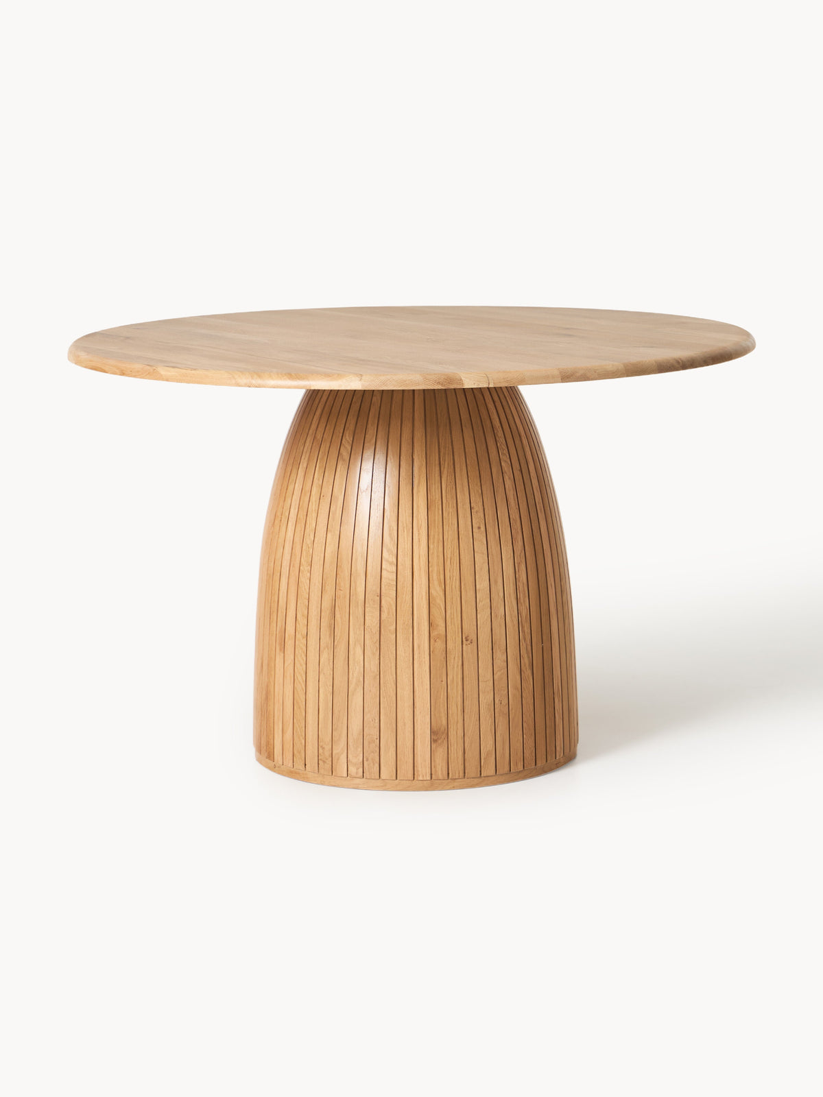 Nelly Dining Table, Round, with Fluted Texture, in Various Sizes