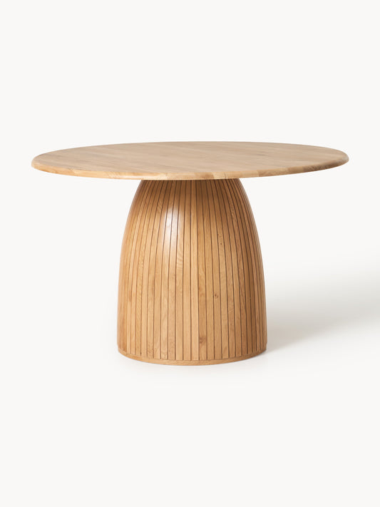 Nelly Dining Table, Round, with Fluted Texture, in Various Sizes