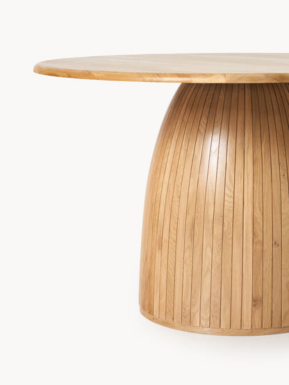 Nelly Dining Table, Round, with Fluted Texture, in Various Sizes