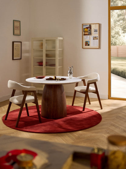 Nelly Dining Table, Round with Marble Tabletop, Ø 115 cm