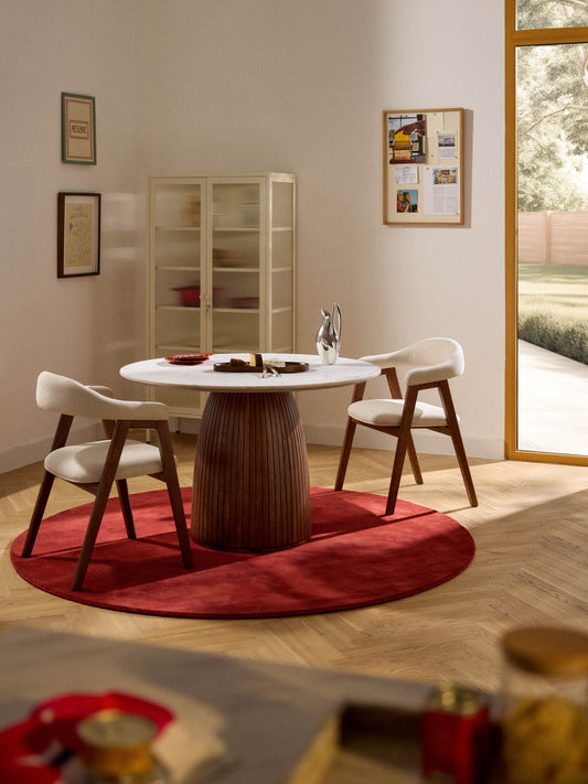 Nelly Dining Table, Round with Marble Tabletop, Ø 115 cm