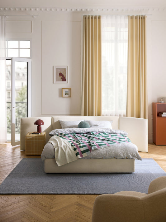 Otis Bed Frame with Folding Headboard, Upholstered