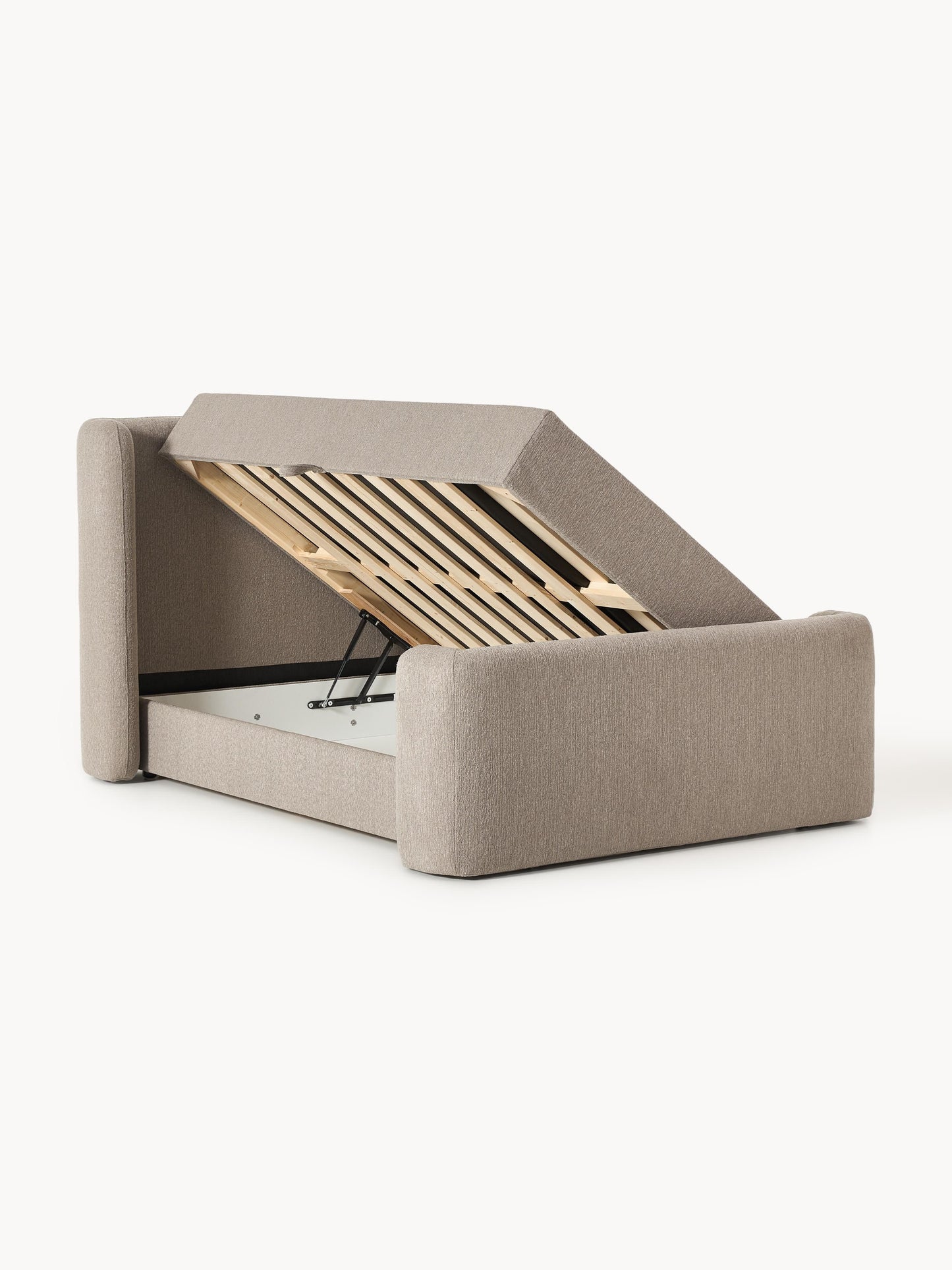 Perla Bouclé Box Spring Bed Frame with Storage
