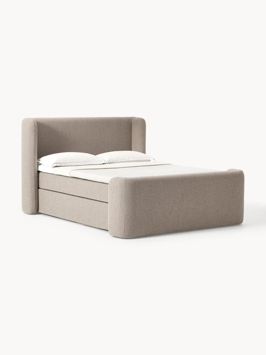 Perla Box Spring Bed Frame in Bouclé