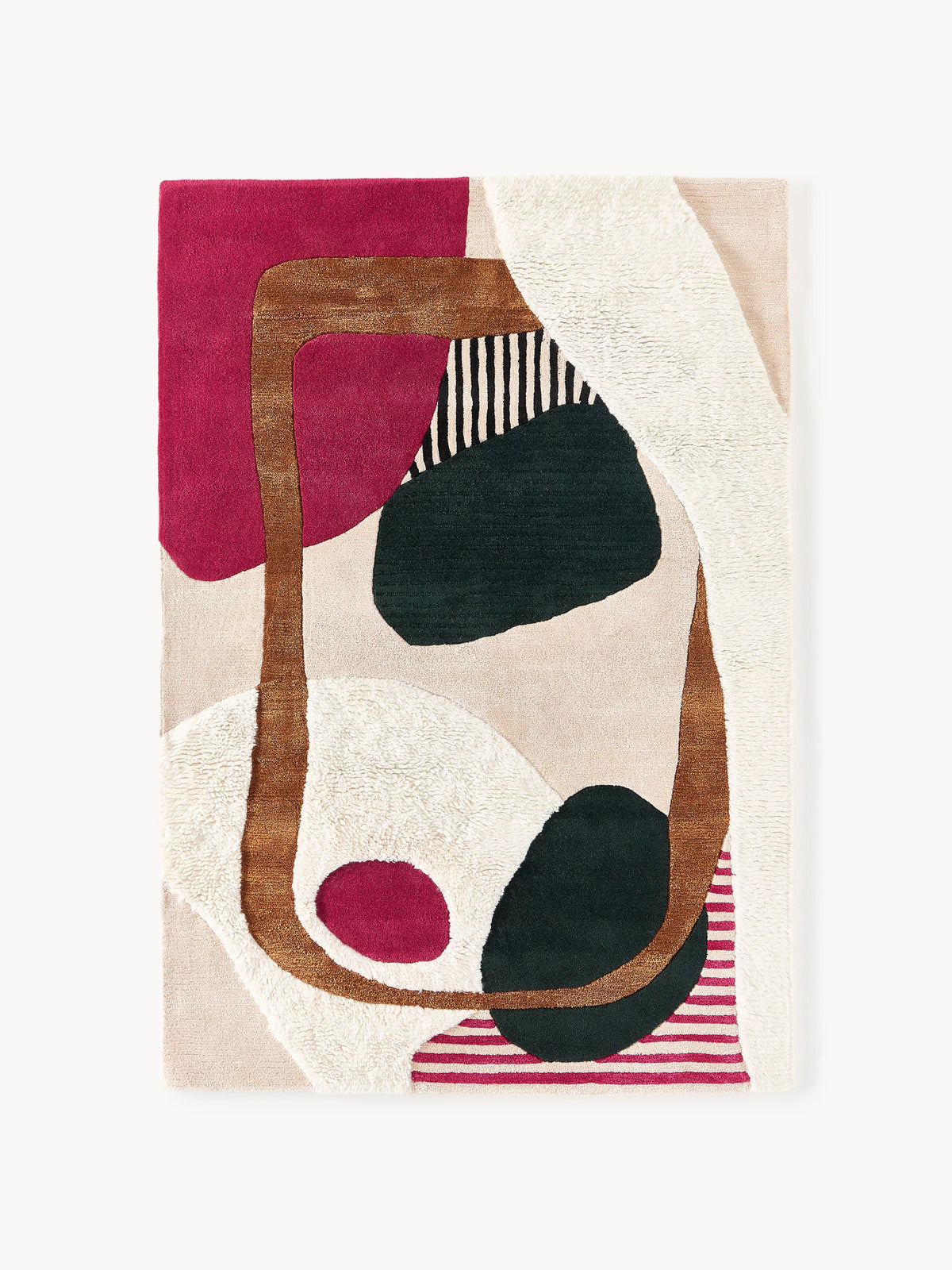 Rosco Hand-Tufted Rug in Wool, High-Low Texture