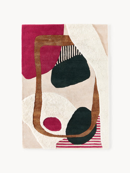 Rosco Hand-Tufted Rug in Wool, High-Low Texture