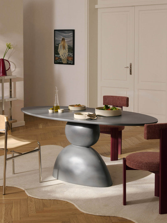 Sahrain Dining Table with Organic Design, Oval Shape, 180 x 90 cm