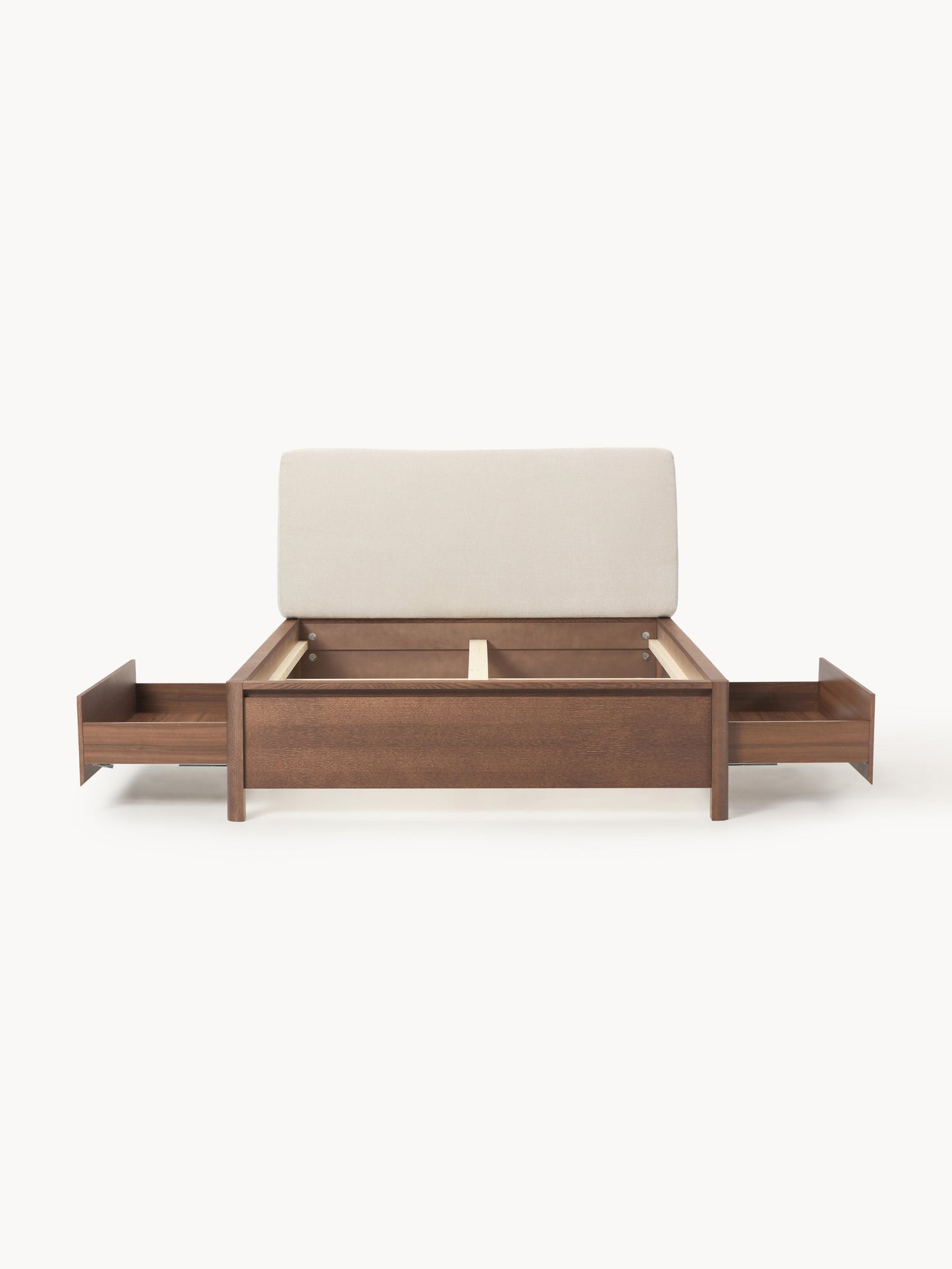 Santiago Wood Bed with Upholstered Headboard and Drawers