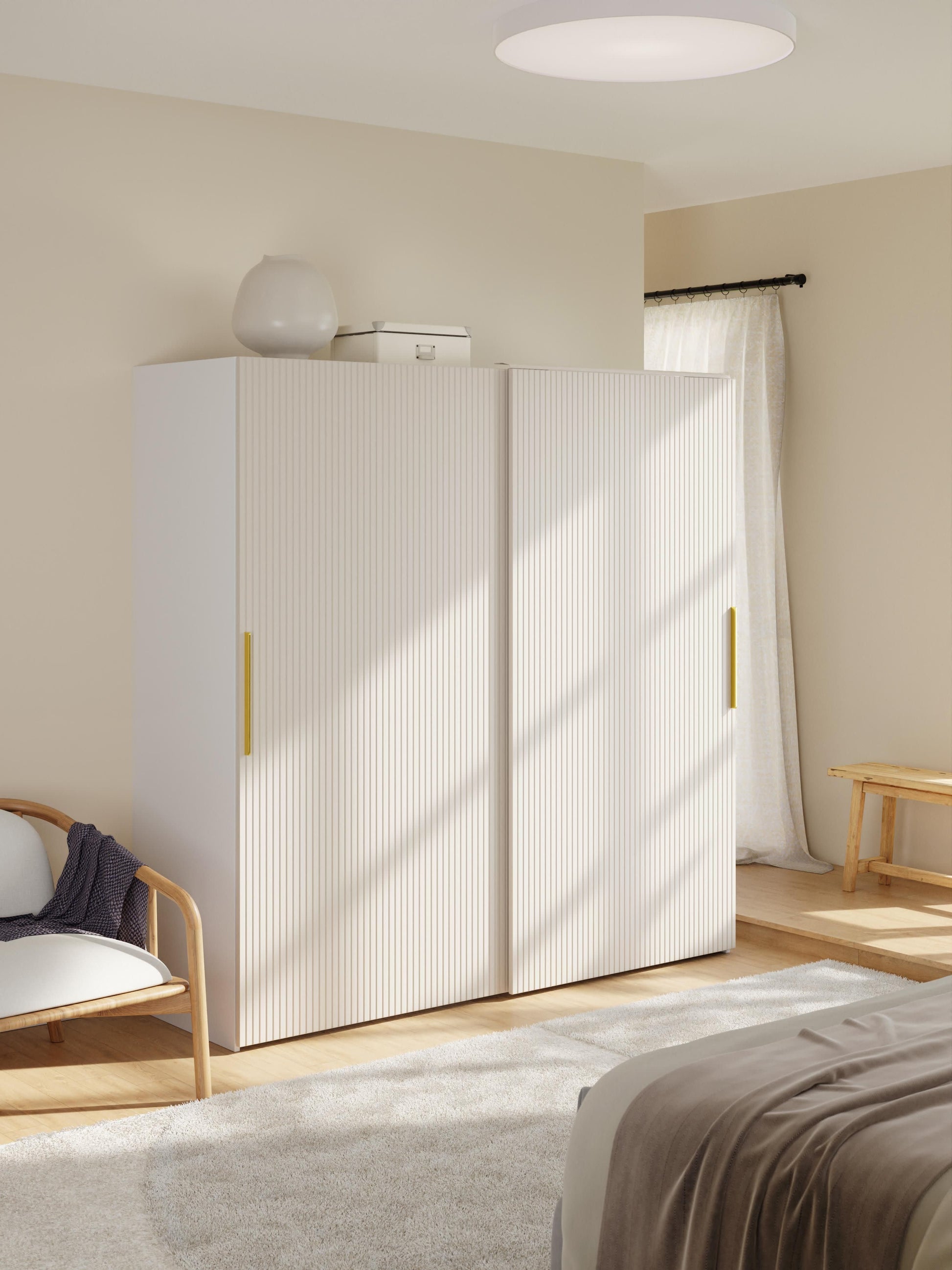 Simone Modular Wardrobe, Sliding-Door, 200 cm Wide, in Various Sizes