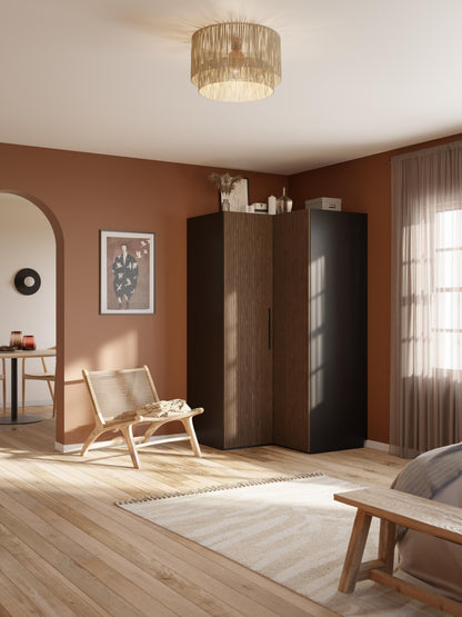 Simone Wardrobe for Corners, 115 cm Wide, Modular