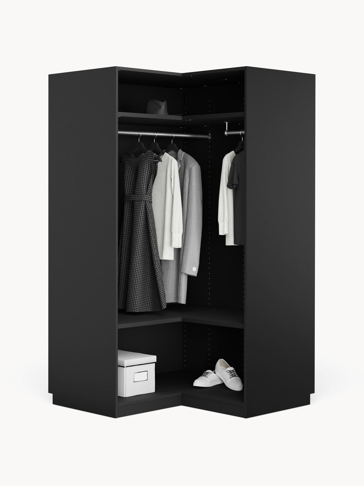 Simone Wardrobe for Corners, 115 cm Wide, Modular