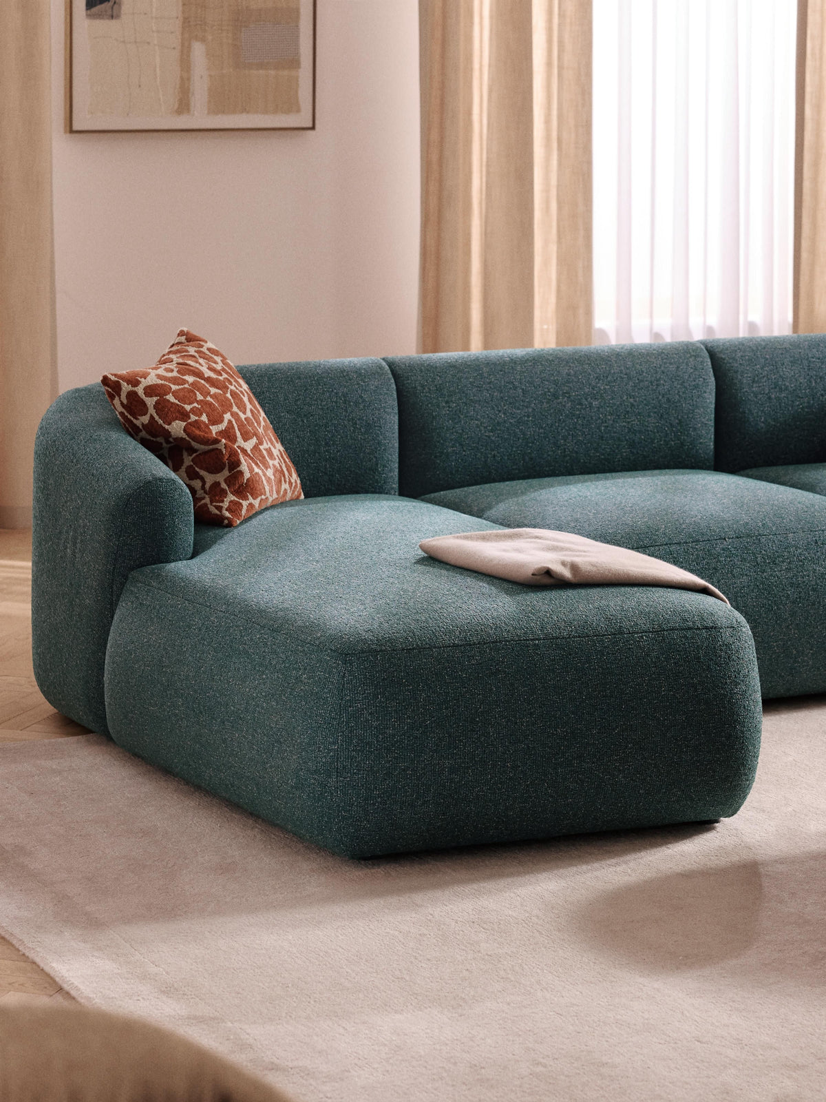 Sofia Chaise Corner Module, Bouclé