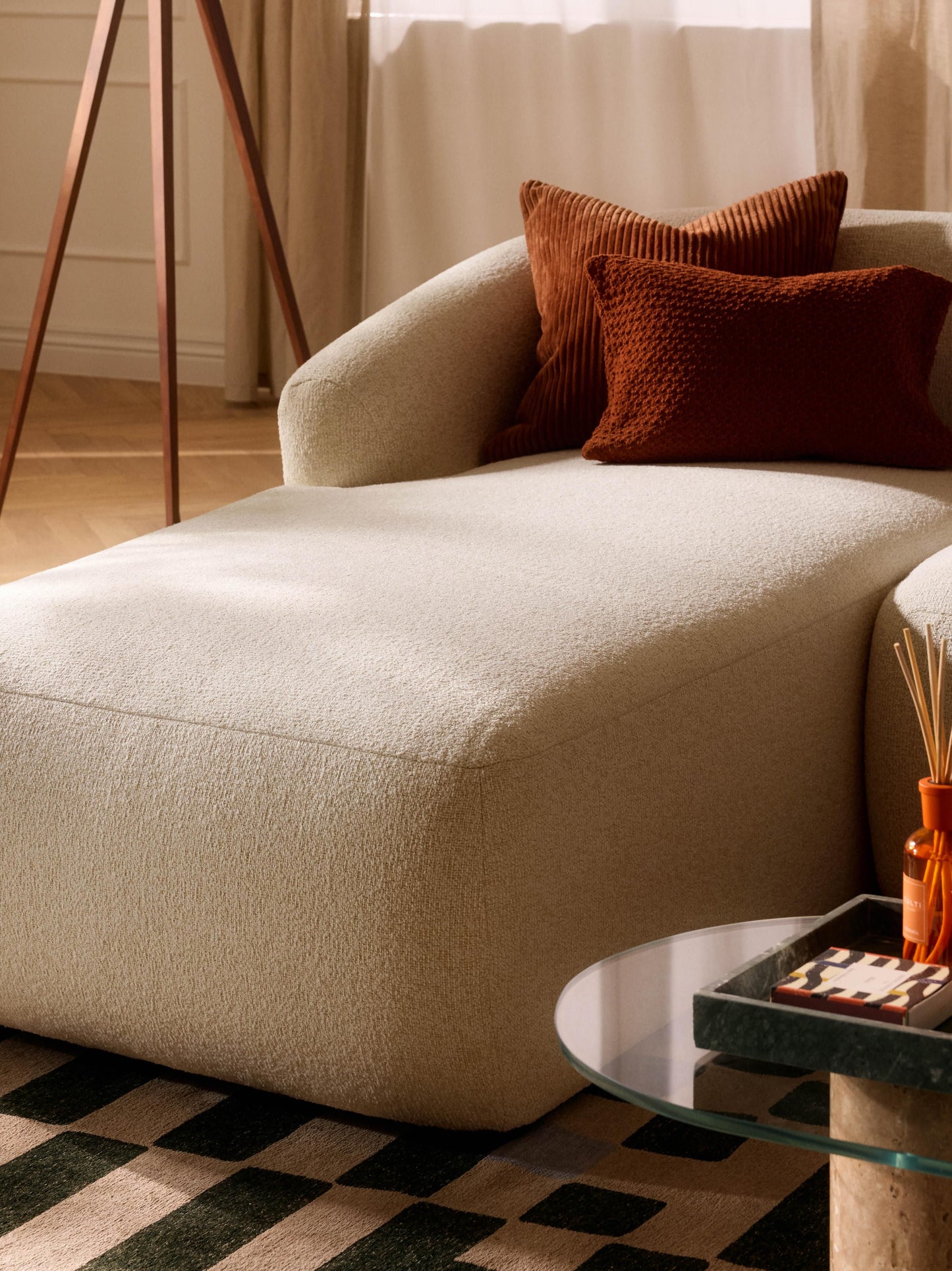 Sofia Chaise Corner Module, Bouclé
