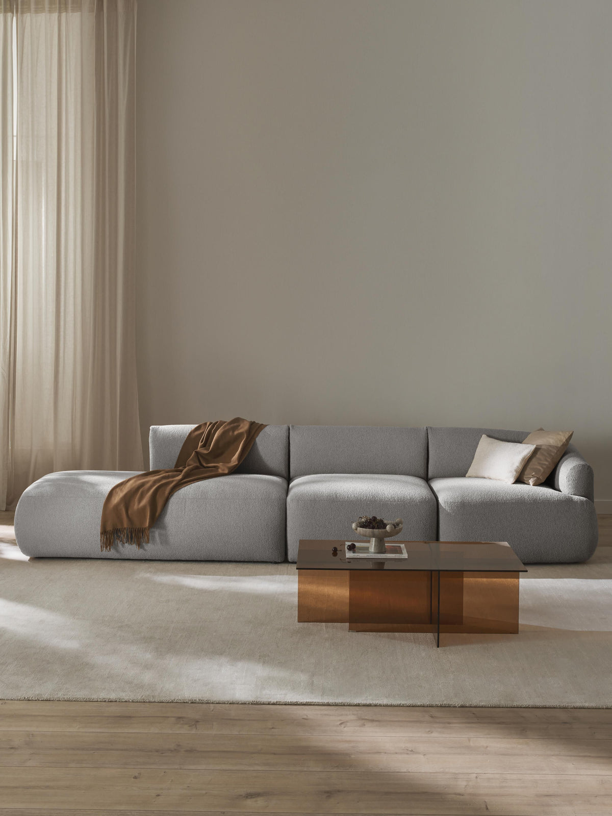 Sofia Modular Bouclé Chaise Longue (2-Seater)