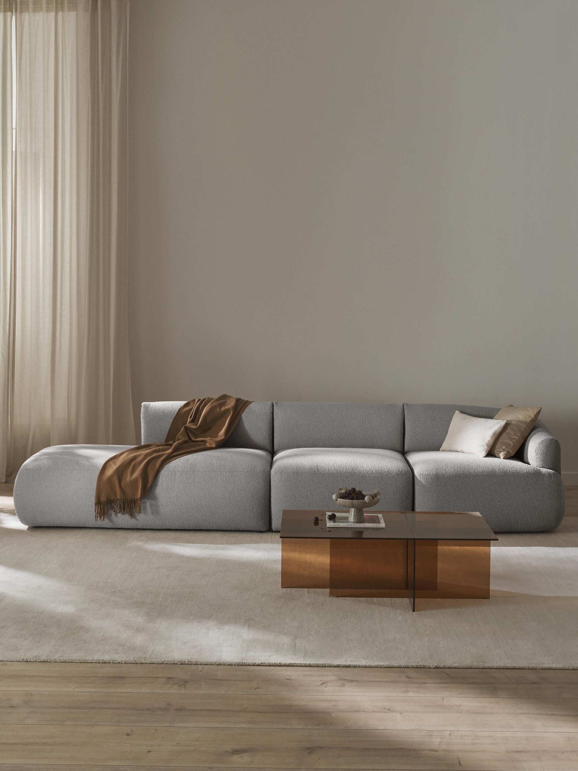 Sofia Modular Bouclé Chaise Longue (2-Seater)