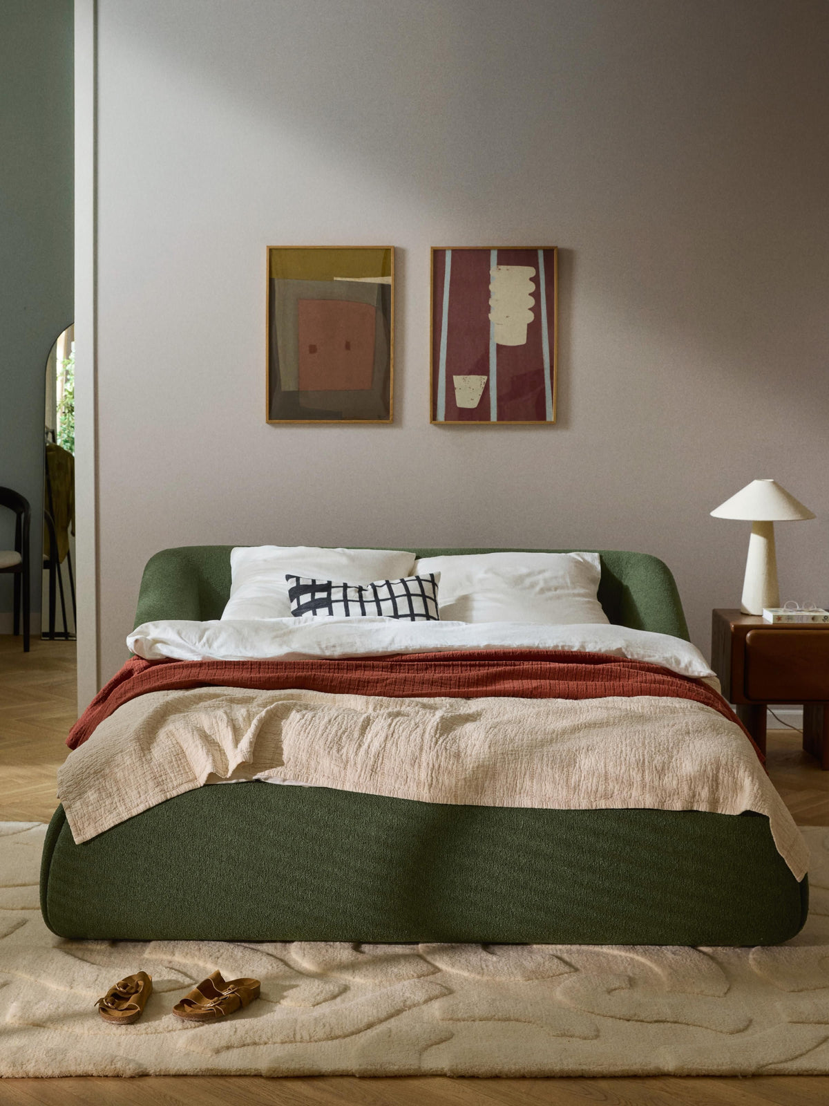 Sofia Upholstered Bed with Bouclé Cover