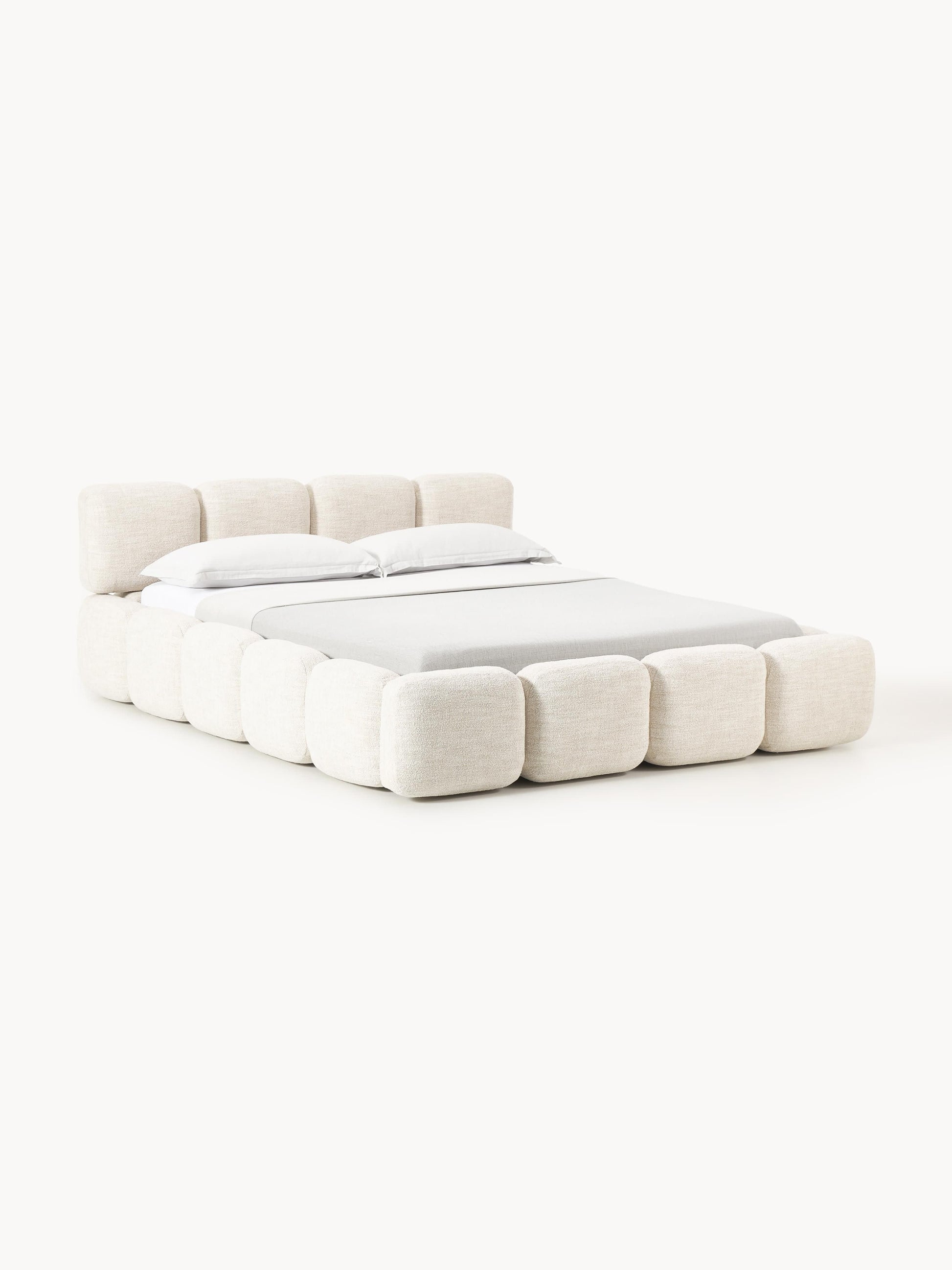 Tayla Upholstered Bed with Bouclé Cover and Storage