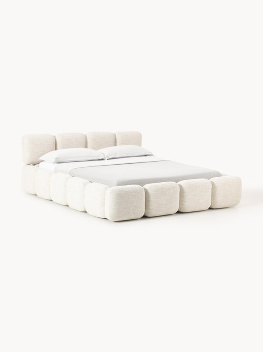 Tayla Upholstered Bed with Bouclé Cover and Storage