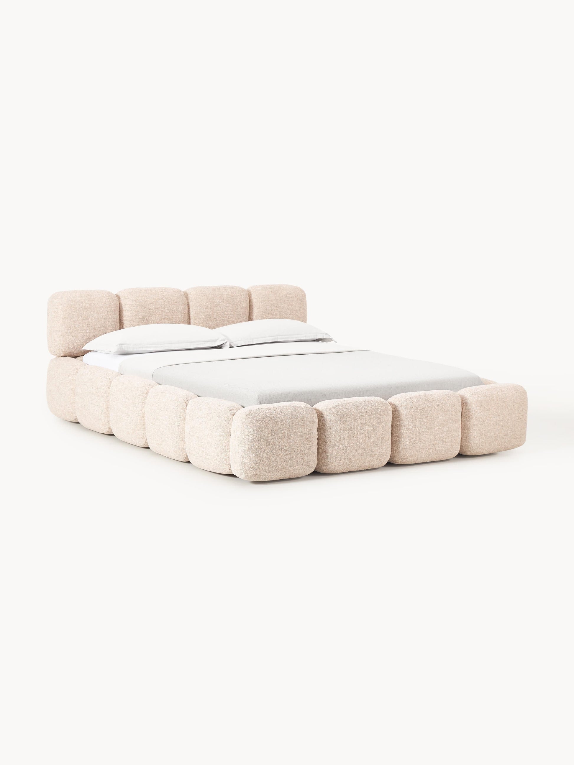 Tayla Upholstered Bed with Bouclé Cover and Storage