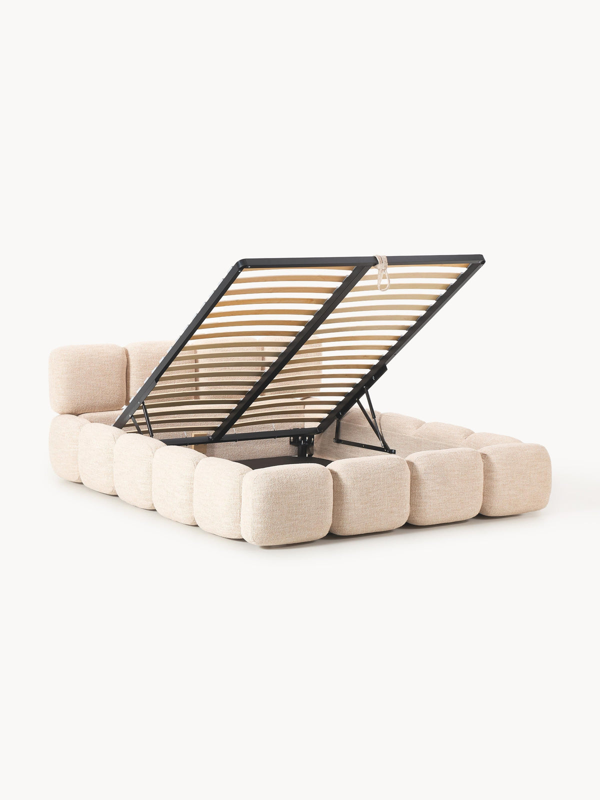 Tayla Upholstered Bed with Bouclé Cover and Storage