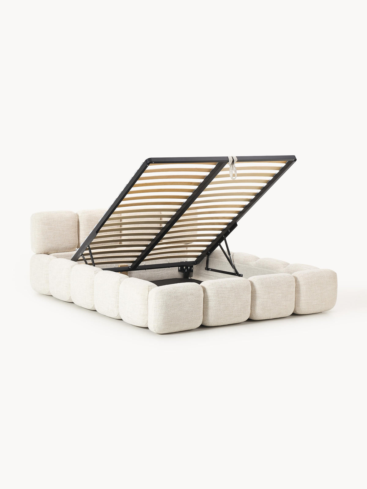 Tayla Upholstered Bed with Bouclé Cover and Storage