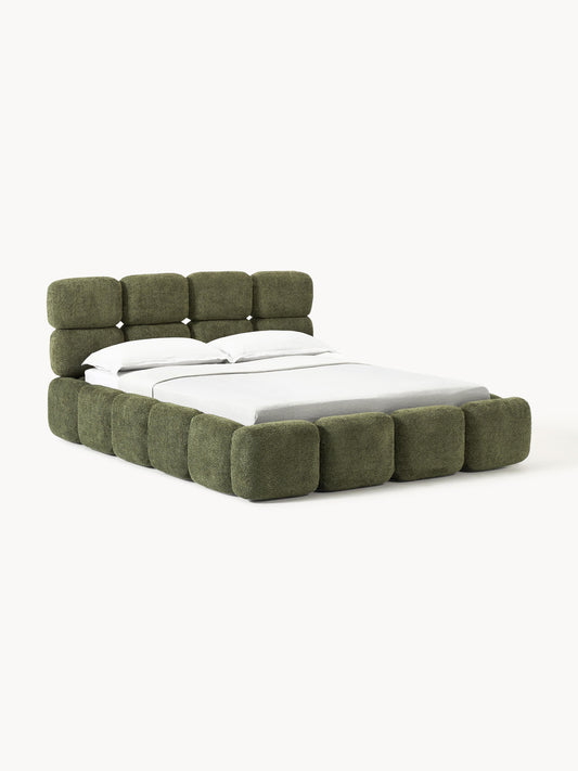 Tayla Upholstered Bed with Teddy Bouclé Cover