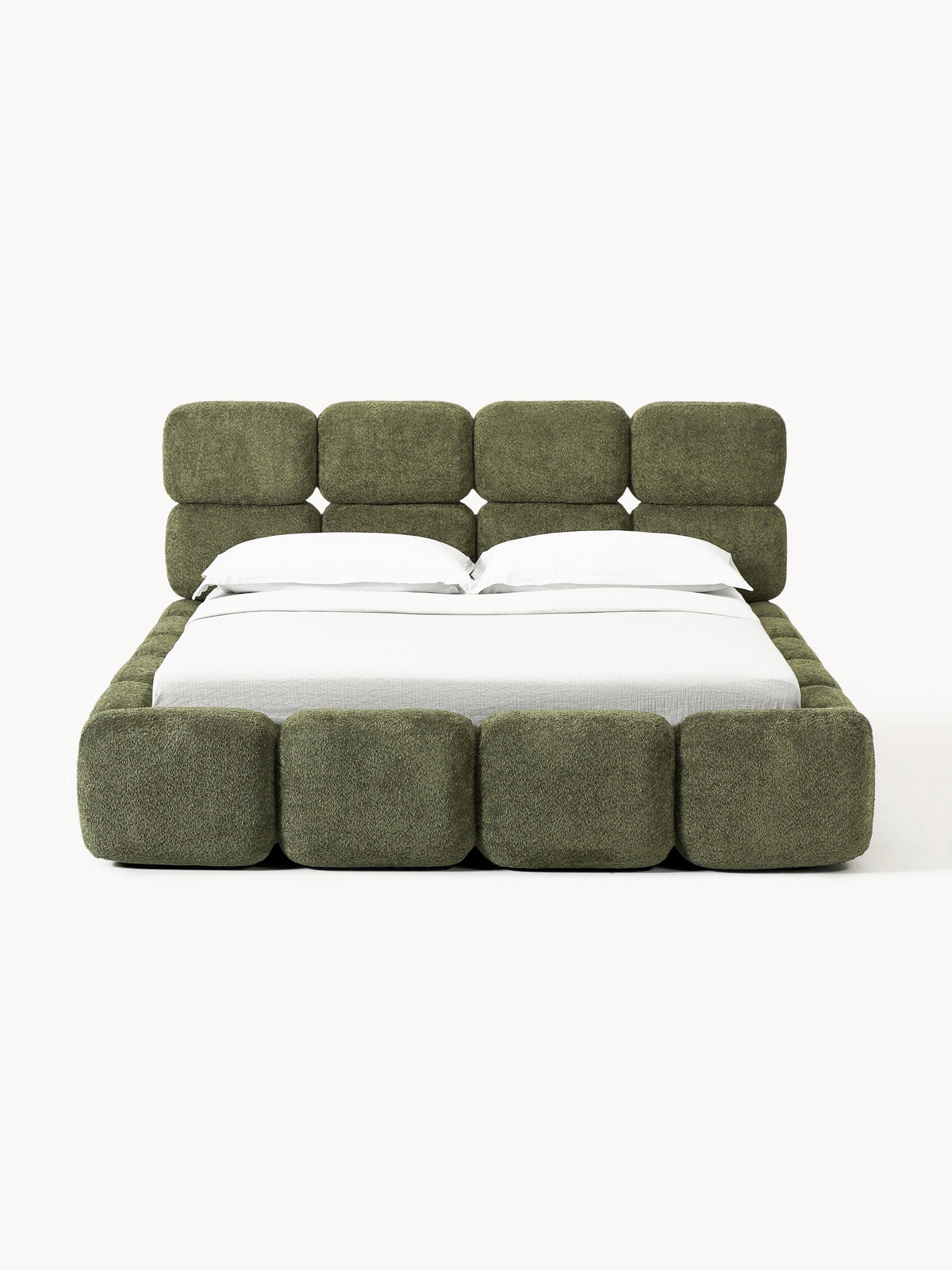 Tayla Upholstered Bed with Teddy Bouclé Cover