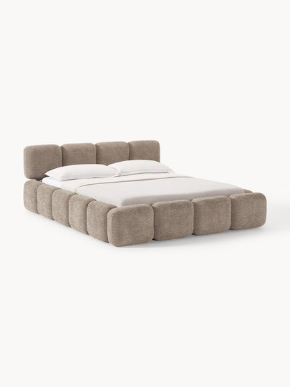 Tayla Upholstered Bed with Teddy Bouclé Cover and Storage