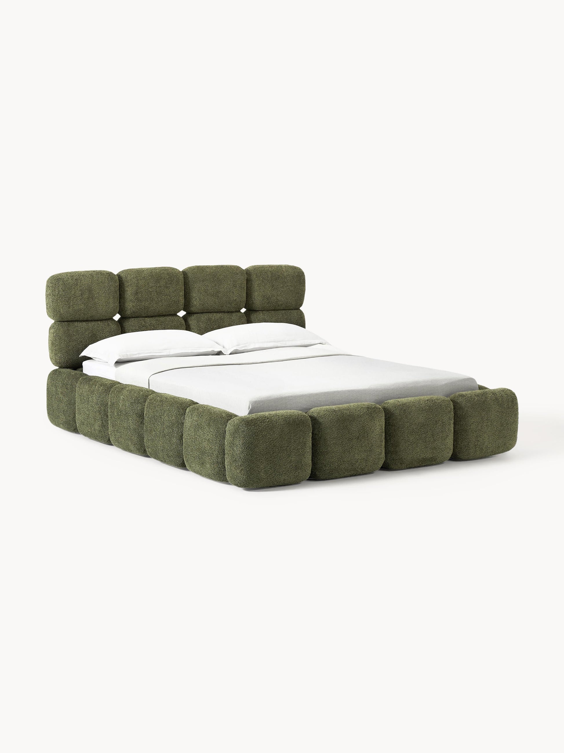 Tayla Upholstered Bed with Teddy Bouclé Cover and Storage