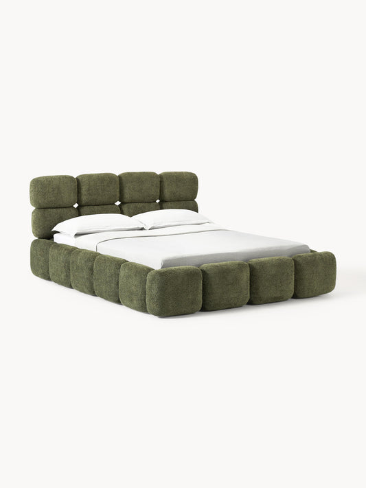 Tayla Upholstered Bed with Teddy Bouclé Cover and Storage