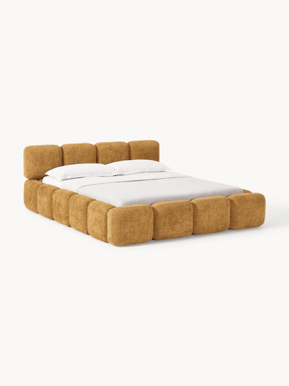Tayla Upholstered Bed with Teddy Bouclé Cover and Storage