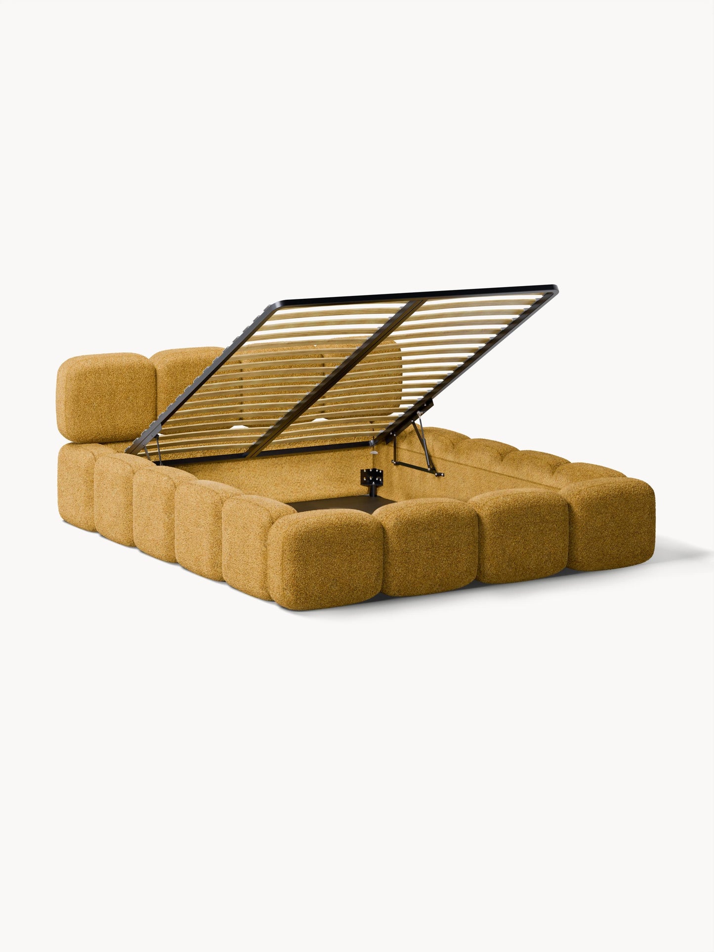 Tayla Upholstered Bed with Teddy Bouclé Cover and Storage