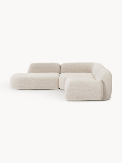 Wolke Modular Corner Settee in Bouclé with Chaise Longue (4-Seater)