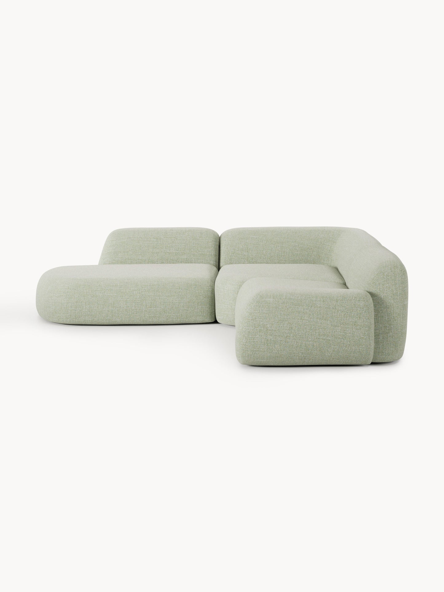 Wolke Modular Corner Settee in Bouclé with Chaise Longue (4-Seater)