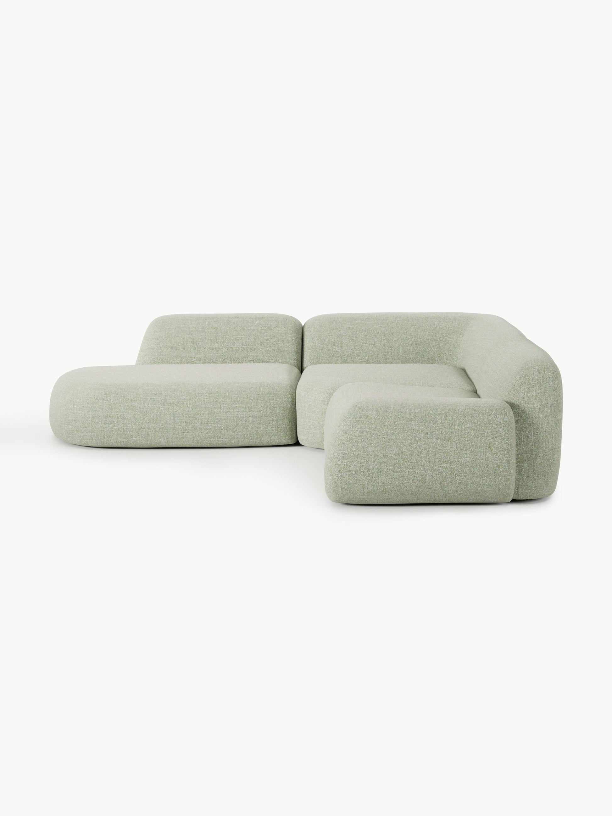 Wolke Modular Corner Settee in Bouclé with Chaise Longue (4-Seater)