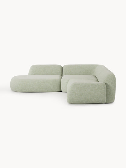 Wolke Modular Corner Settee in Bouclé with Chaise Longue (4-Seater)