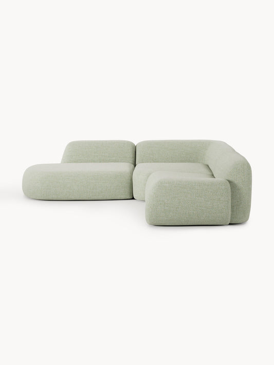 Wolke Modular Corner Settee in Bouclé with Chaise Longue (4-Seater)