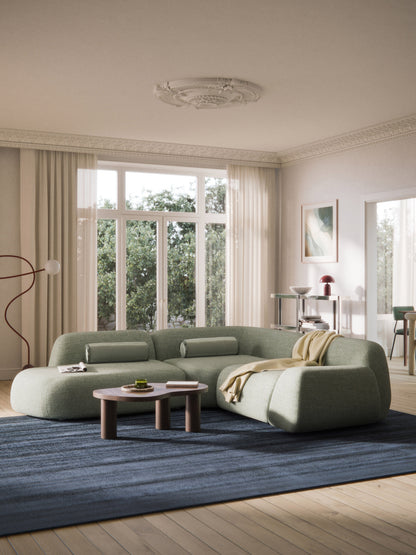 Wolke Modular Corner Settee in Bouclé with Chaise Longue (4-Seater)