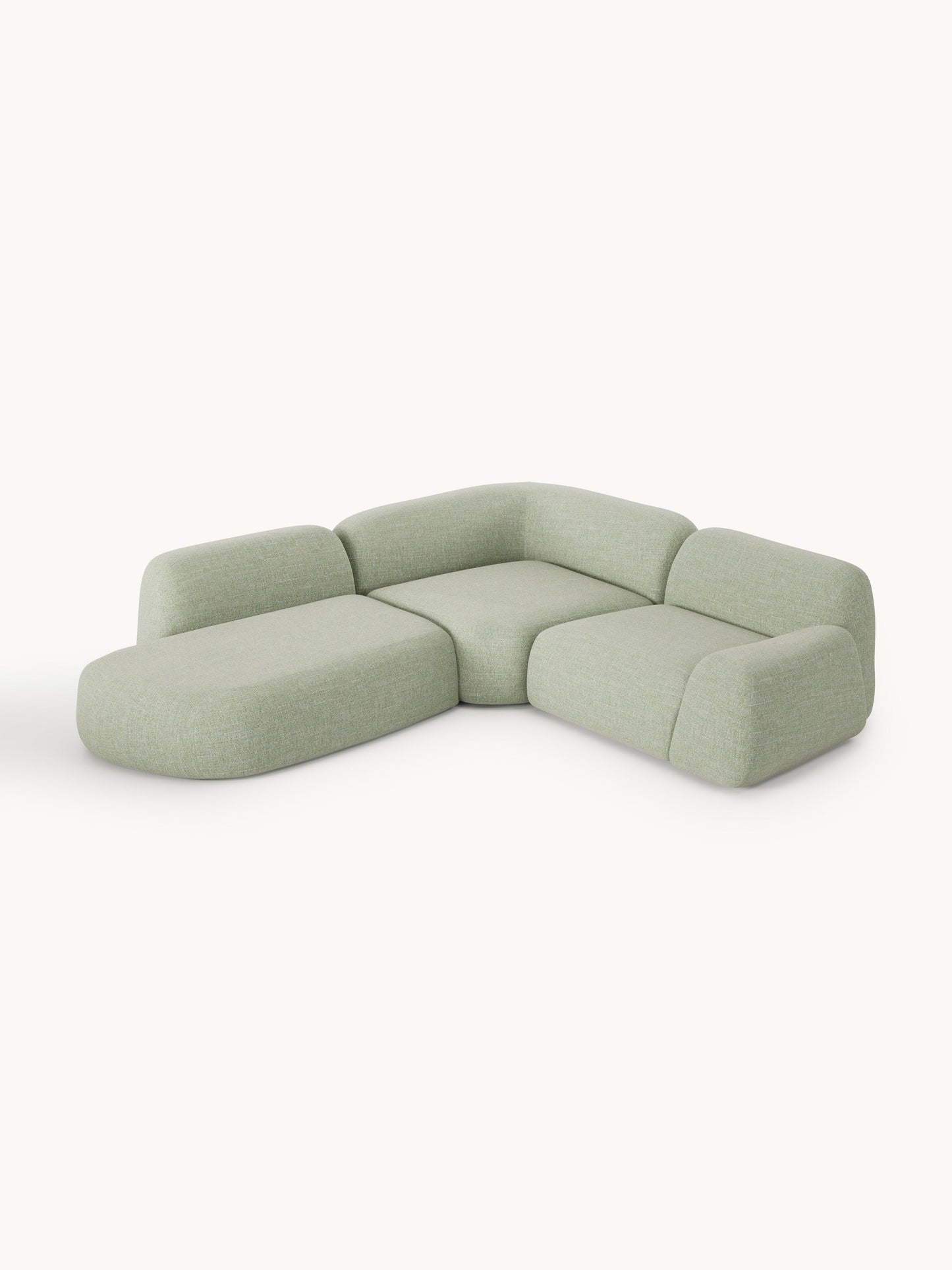 Wolke Modular Corner Settee in Bouclé with Chaise Longue (4-Seater)