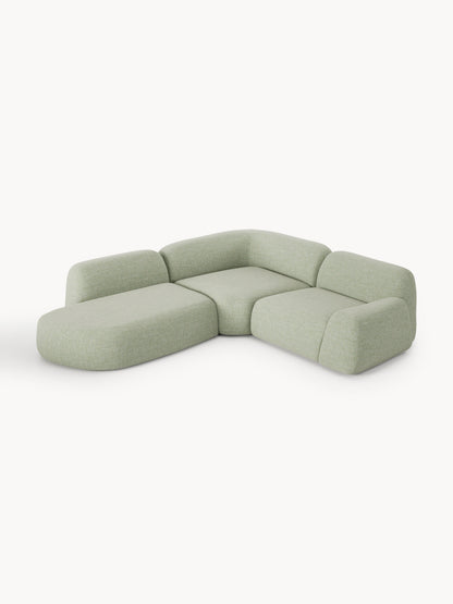 Wolke Modular Corner Settee in Bouclé with Chaise Longue (4-Seater)