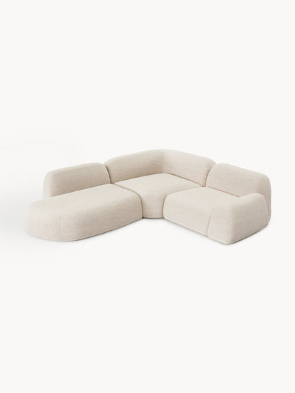 Wolke Modular Corner Settee in Bouclé with Chaise Longue (4-Seater)