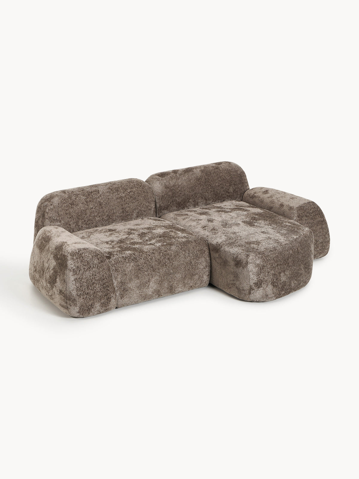 Wolke Modular Corner Sofa with Teddy Bouclé Cover (3-Seater)