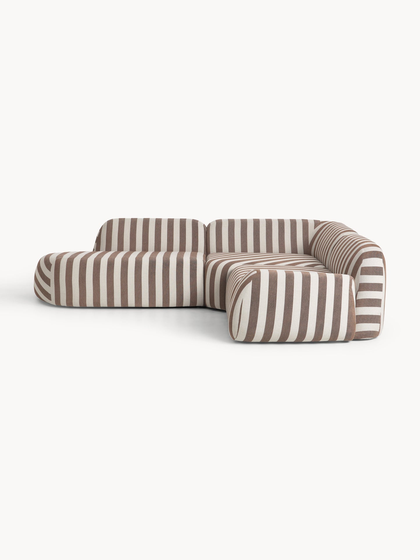 Wolke Modular Striped Corner Sofa with Chaise Longue (4-Seater)