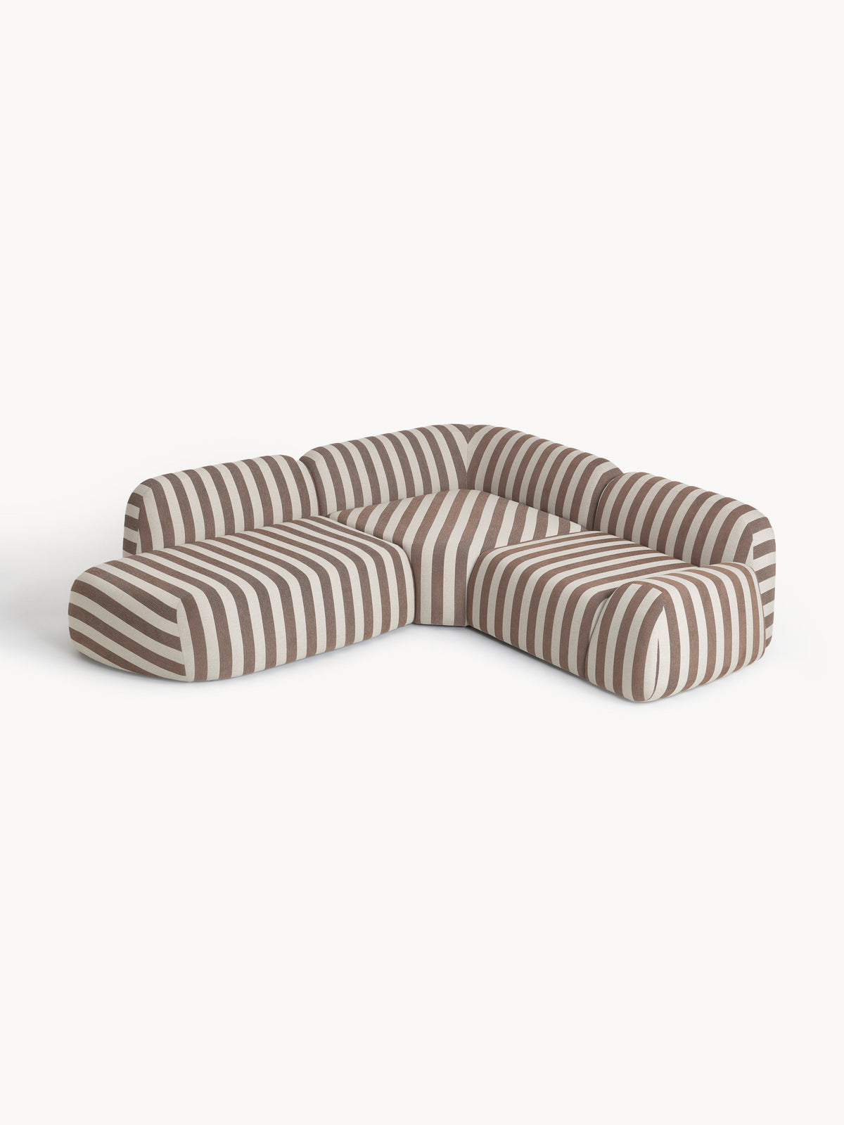 Wolke Modular Striped Corner Sofa with Chaise Longue (4-Seater)