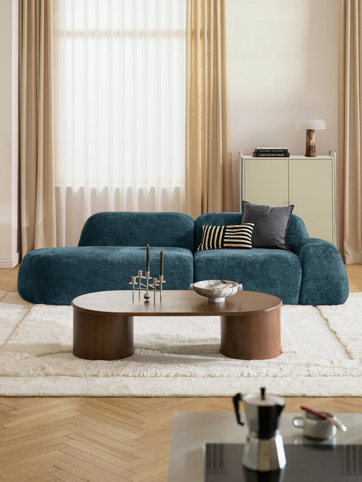 Wolke Modular Teddy Bouclé Chaise Longue (3-Seater)