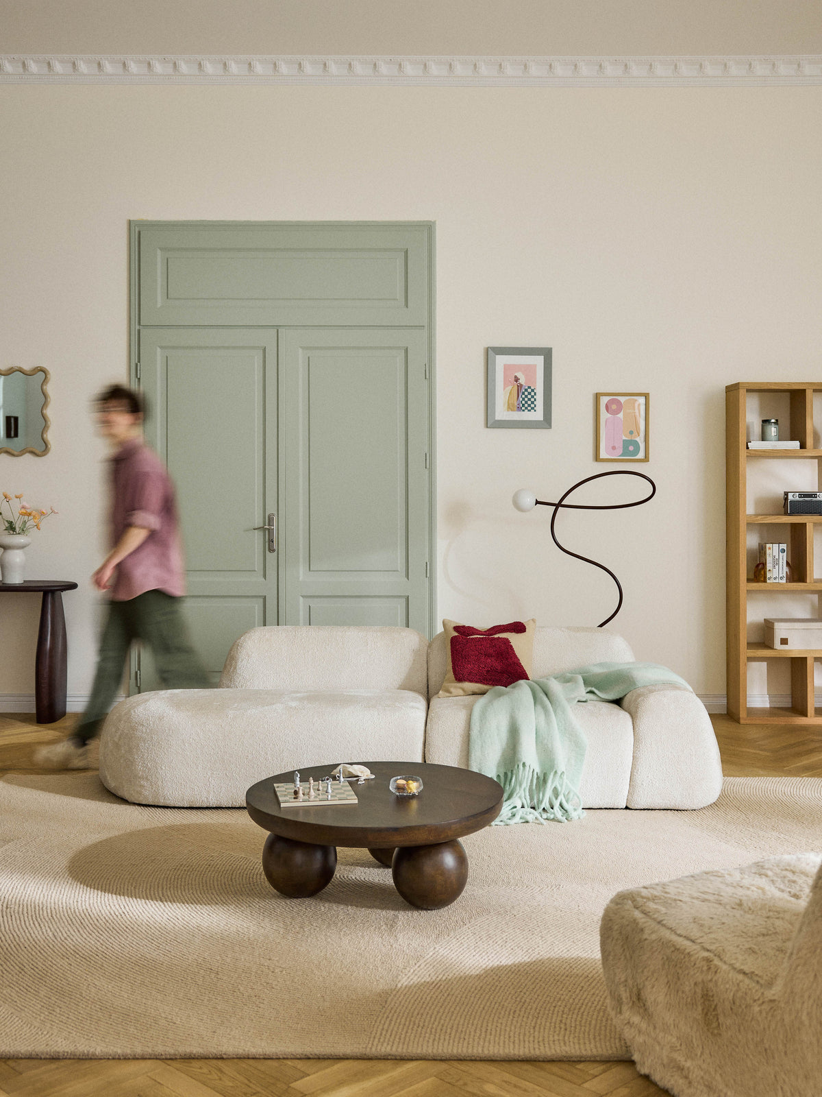 Wolke Modular Teddy Bouclé Chaise Longue (3-Seater)