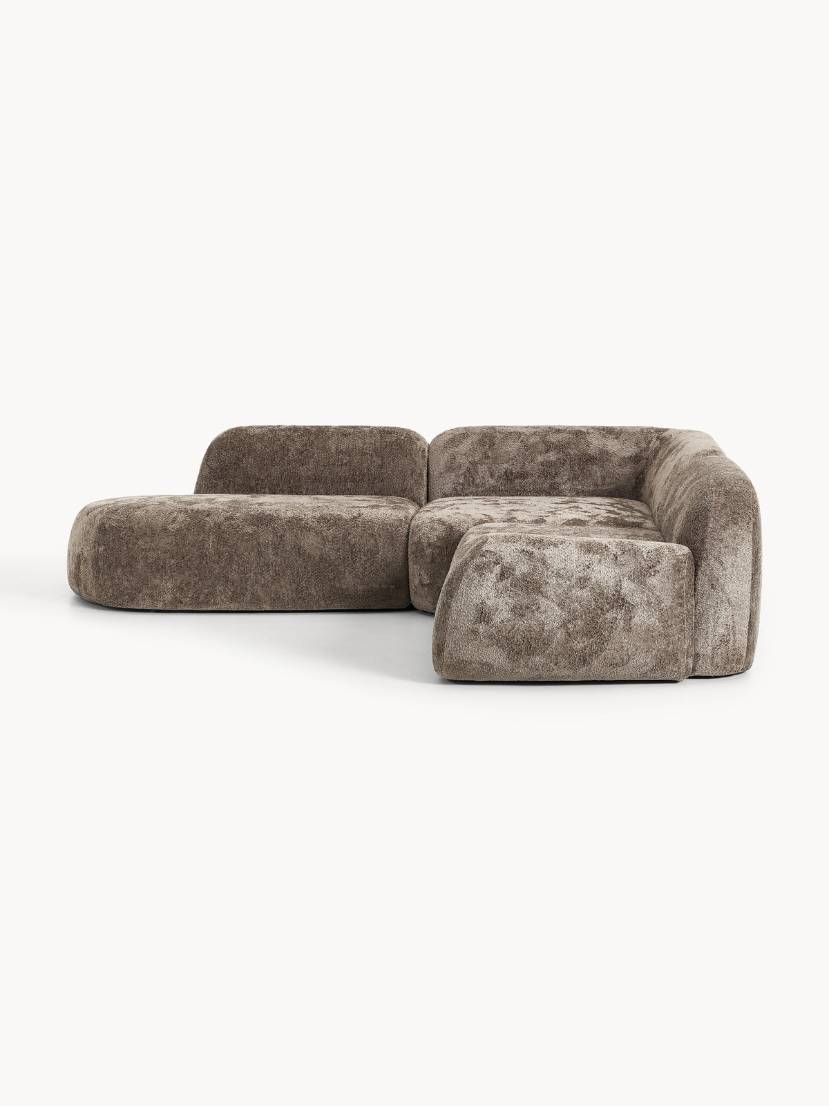 Wolke Modular Teddy Bouclé Corner Settee with Chaise Longue (4-Seater)