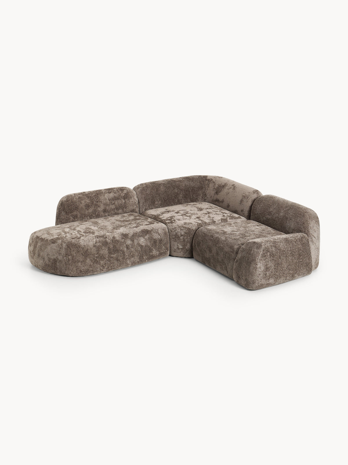 Wolke Modular Teddy Bouclé Corner Settee with Chaise Longue (4-Seater)