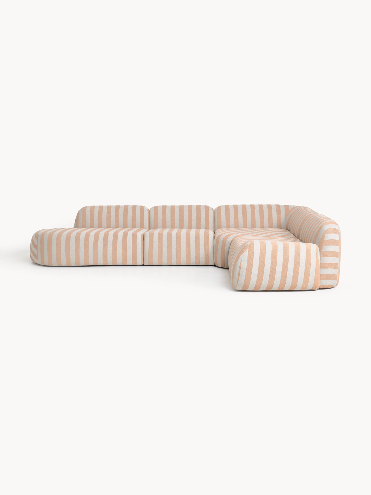 Wolke Modular XL Striped Corner Sofa with Chaise Longue