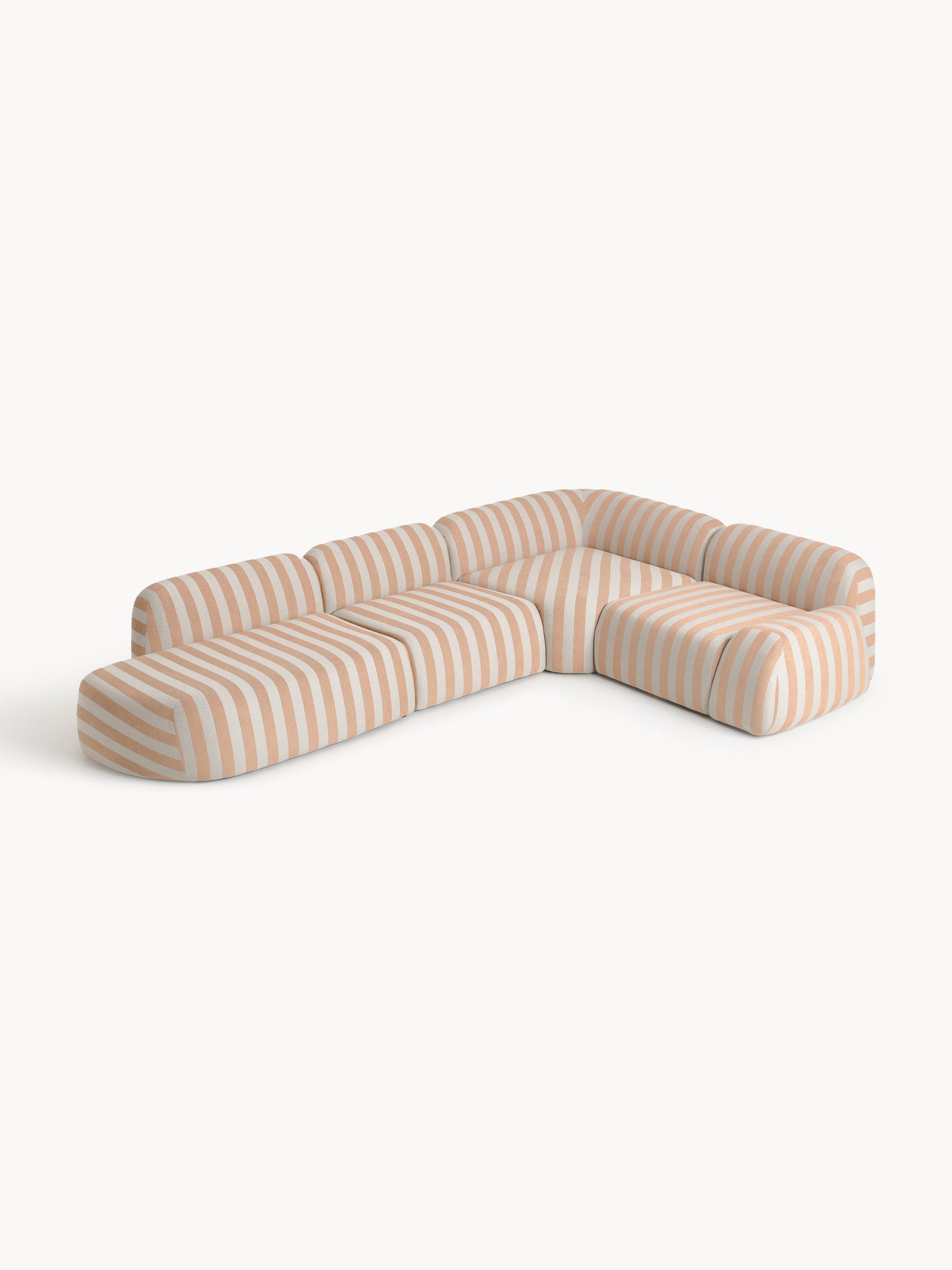 Wolke Modular XL Striped Corner Sofa with Chaise Longue